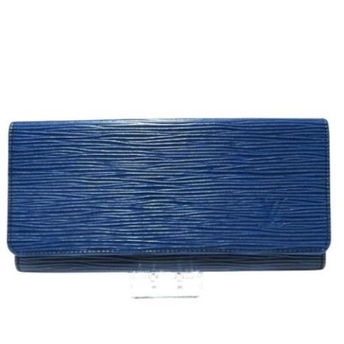 Pre-owned Leather wallets Louis Vuitton Vintage , Blue , Dames