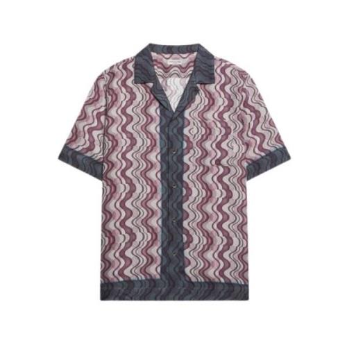 Geometrische Print Cubaanse Kraag Shirt Dries Van Noten , Multicolor ,...