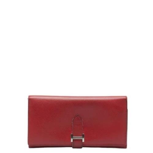 Pre-owned Leather wallets Hermès Vintage , Red , Dames