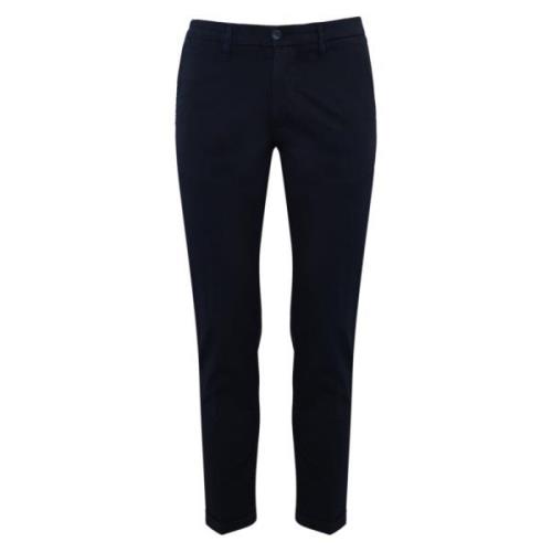 Slim Fit Katoenen Broek Blauw Re-Hash , Blue , Heren