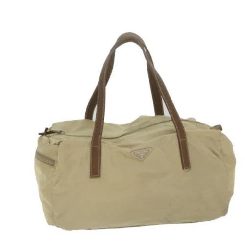 Pre-owned Nylon travel-bags Prada Vintage , Beige , Dames