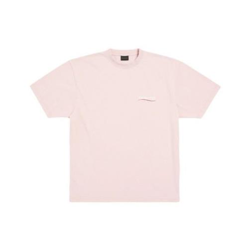 Campagne Logo T-Shirt Balenciaga , Pink , Heren