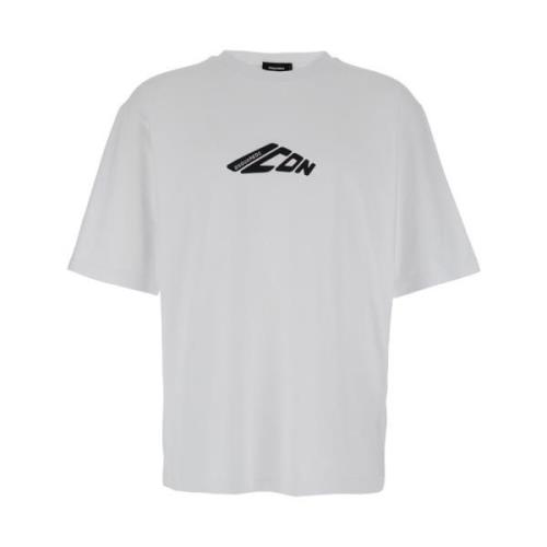 Witte T-shirts en Polos Nieuwe Icon Dsquared2 , White , Heren