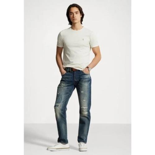 Klassiek Wit T-Shirt Ralph Lauren , White , Heren