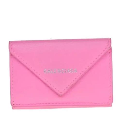 Pre-owned Leather wallets Balenciaga Vintage , Pink , Dames