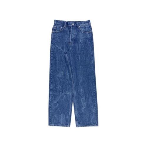 Blauwe Katoenen Jeans Rechte Pijp Dries Van Noten , Blue , Heren