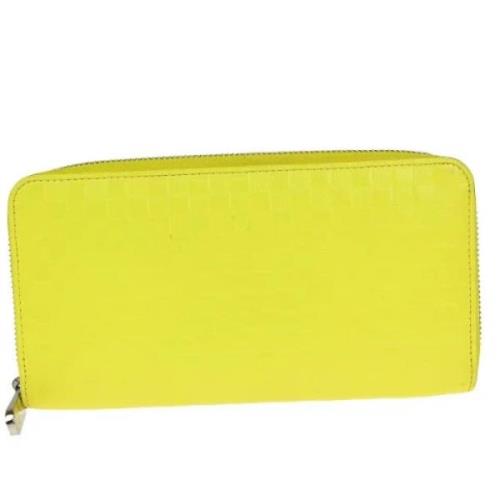 Pre-owned Leather wallets Louis Vuitton Vintage , Yellow , Dames