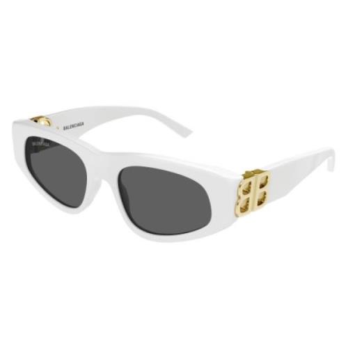 Stijlvolle Ovale Zonnebril in Wit Balenciaga , White , Unisex