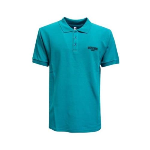 Groen Logo Geborduurd Poloshirt Moschino , Green , Heren