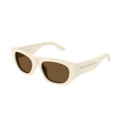 Ivory Brown Zonnebril Am0450S Alexander McQueen , Beige , Unisex