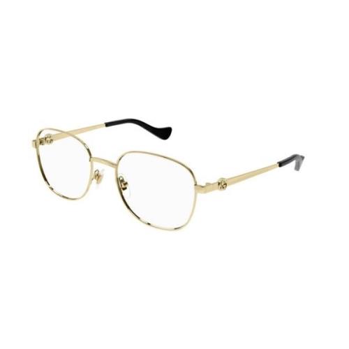 Gouden Montuur Zonnebril Gg1602O 001 Gucci , Yellow , Unisex