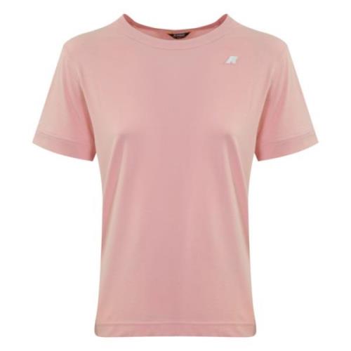 Katoenen T-shirt met Hart Logo K-Way , Pink , Dames