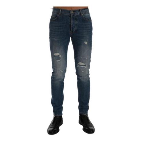 Blauwe Wassing Slim Fit Jeans Frankie Morello , Blue , Heren