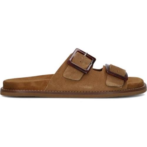 Sue 2 Gesp Slipper Lina Locchi , Brown , Dames