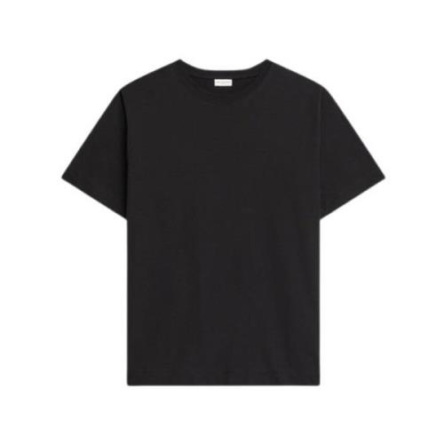 Zwart Crew Neck Katoenen T-shirt Dries Van Noten , Black , Heren