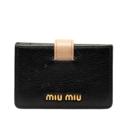 Pre-owned Leather wallets Miu Miu Pre-owned , Black , Dames