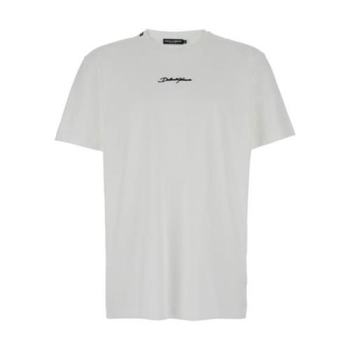 Witte Signature Slim Fit T-shirts en Polos Dolce & Gabbana , White , H...