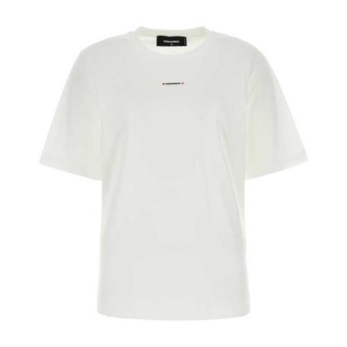 Klassiek Wit Katoenen T-Shirt Dsquared2 , White , Dames