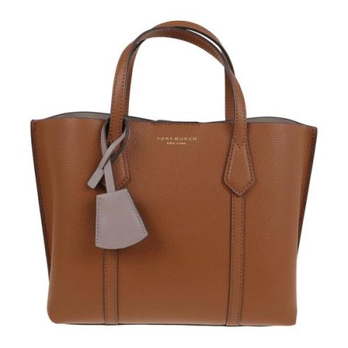 Bruine Leren Shopper Tas Tory Burch , Brown , Dames