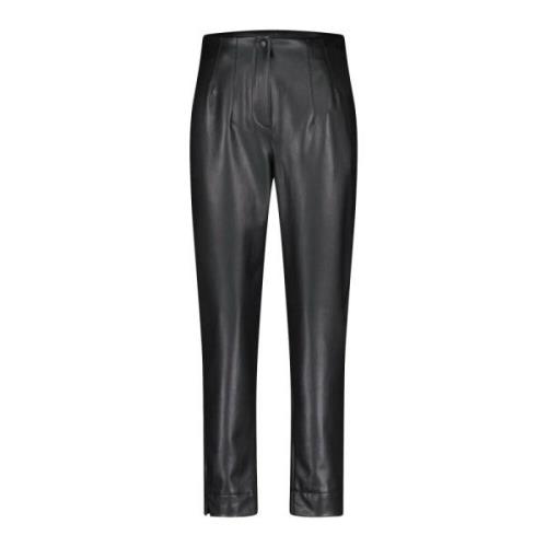 Imitatie Leren Broek Rits Knoop Verkort Raffaello Rossi , Black , Dame...