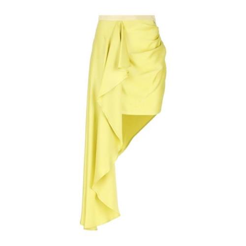 Gele Gedrapeerde Asymmetrische Minirok Elisabetta Franchi , Yellow , D...