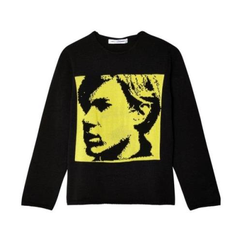 Warhol Zijprofiel Gebreide Trui Comme des Garçons , Black , Heren