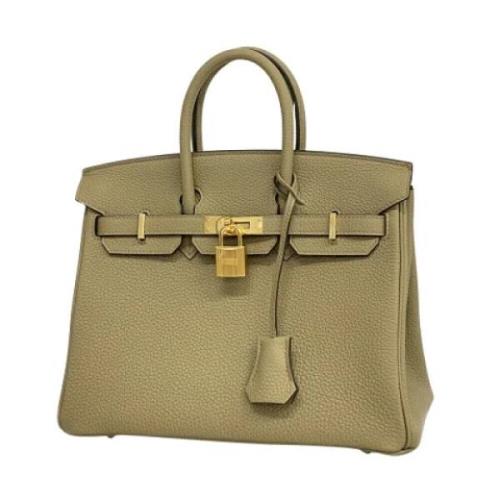 Pre-owned Leather handbags Hermès Vintage , Beige , Dames