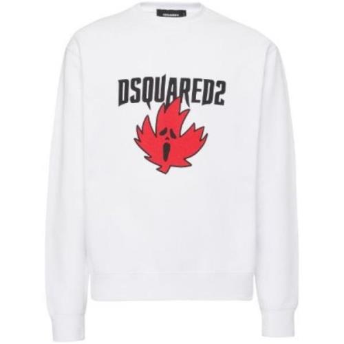 Logo Print Sweatshirt Dsquared2 , White , Heren