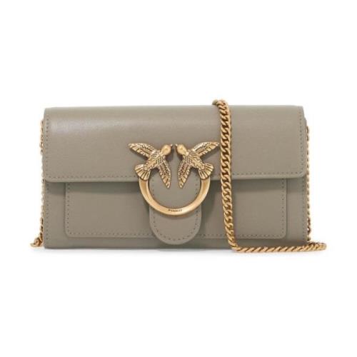 Love Birds Diamond Cut Crossbody Tas Pinko , Gray , Dames