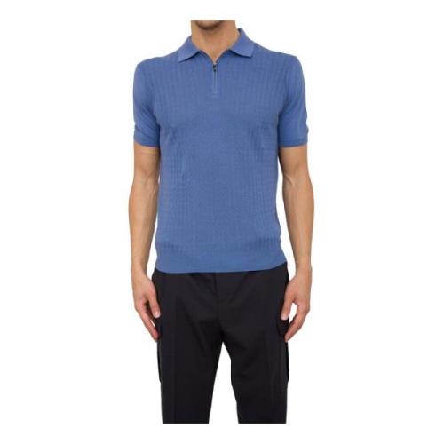 Klassiek Polo Shirt voor Mannen Corneliani , Blue , Heren