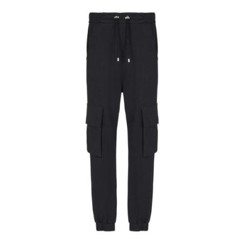 Cargo joggers met Paris print Balmain , Black , Heren