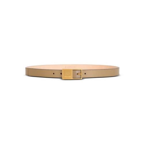 Dunne Signature kalfsleren riem Balmain , Brown , Dames