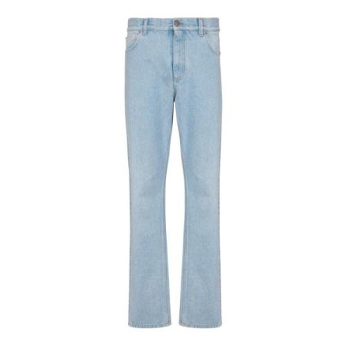 Lichtblauwe regular-fit denim jeans Balmain , Blue , Heren