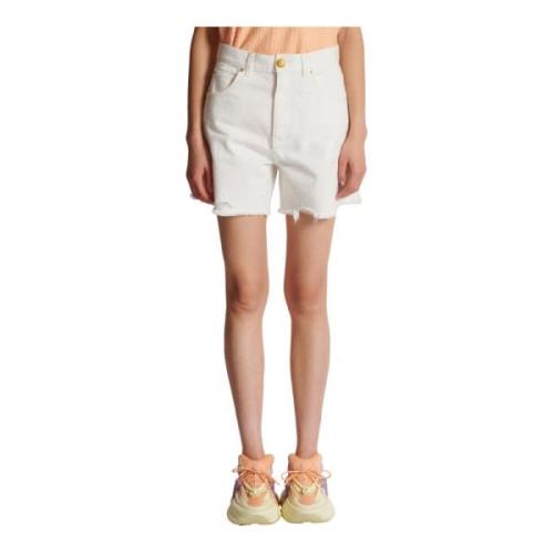 Denim shorts Balmain , White , Dames