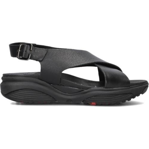 Zwarte Leren Sandalen voor Vrouwen Xsensible , Black , Dames