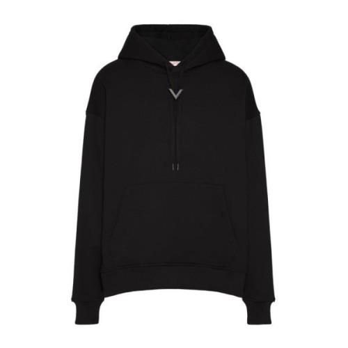 Zwarte Katoenen Hoodie Sweater Valentino Garavani , Black , Heren