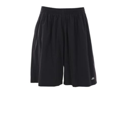 Zwarte Logo Print Stretch Nylon Shorts Balenciaga , Black , Heren