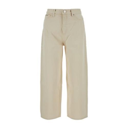 Ecru High Rise Barrel Jeans Calvin Klein , Beige , Dames