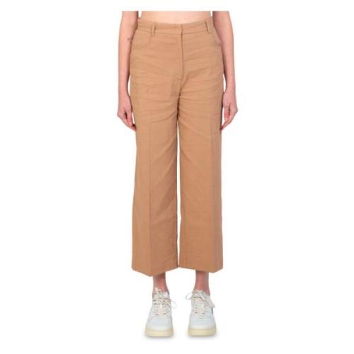 Casual Twill Loose Broek Pinko , Beige , Dames