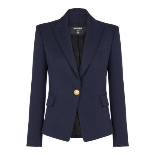 Eenknoops wollen blazer Balmain , Blue , Dames