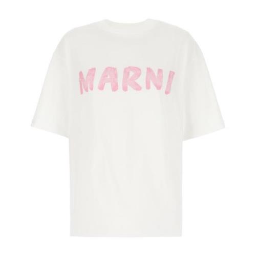 Casual Katoenen T-Shirt Marni , White , Dames