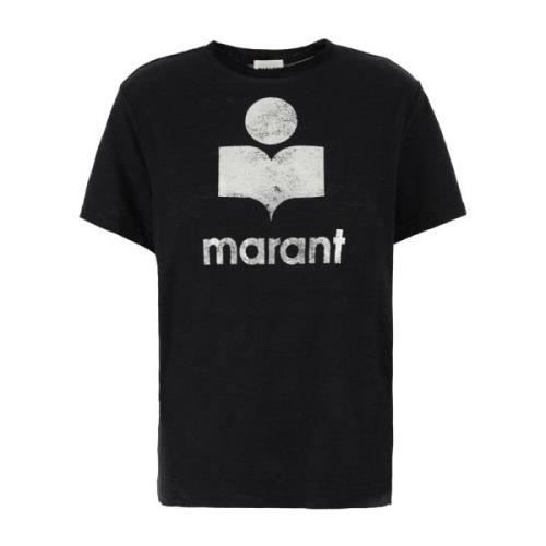 Casual Katoenen T-Shirt Isabel Marant Étoile , Black , Dames