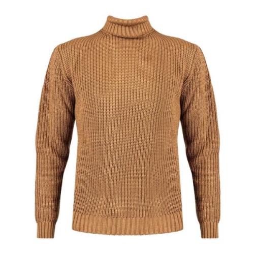 Eenvoudige Sweater met Ribbed Finish Xagon Man , Brown , Heren