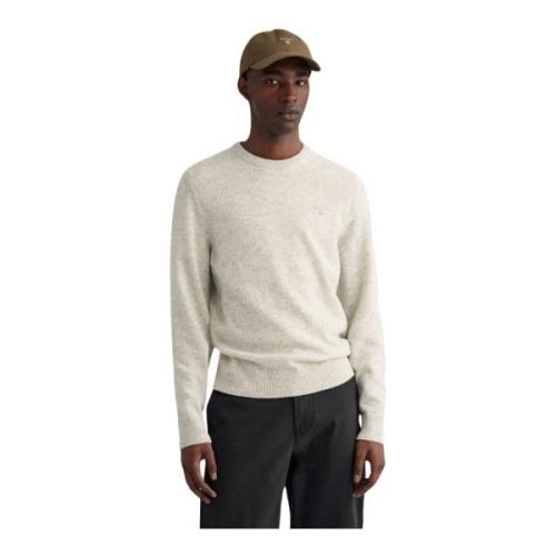 Regular Fit Crew Neck Sweater Gant , Gray , Heren