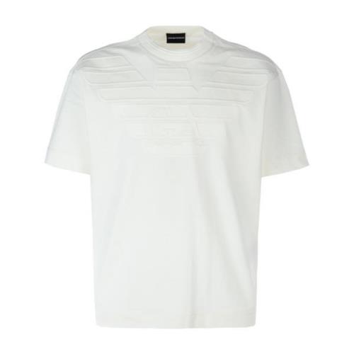 Casual Katoenen T-Shirt Emporio Armani , White , Heren