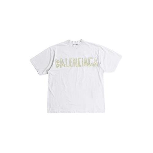 Vintage Oversize Tee Shirt Unisex Balenciaga , White , Heren