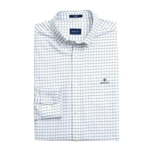 Geruite Regular Fit Overhemd Gant , White , Heren