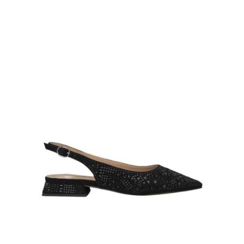 Glitter Platte Schoen met Gesp Sluiting Alma EN Pena , Black , Dames