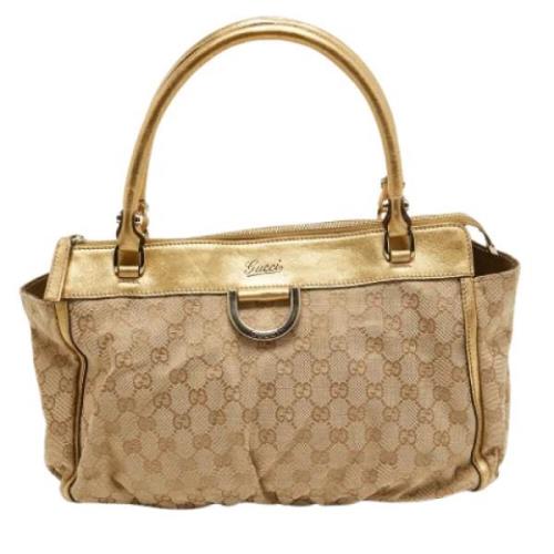 Pre-owned Leather totes Gucci Vintage , Yellow , Dames