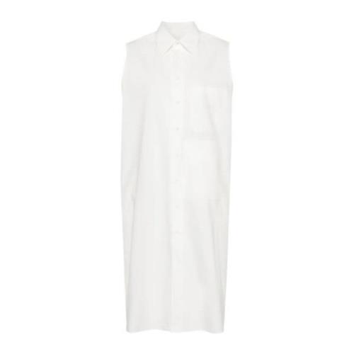 Witte Katoenen Poplin Maxi Jurk MM6 Maison Margiela , White , Dames